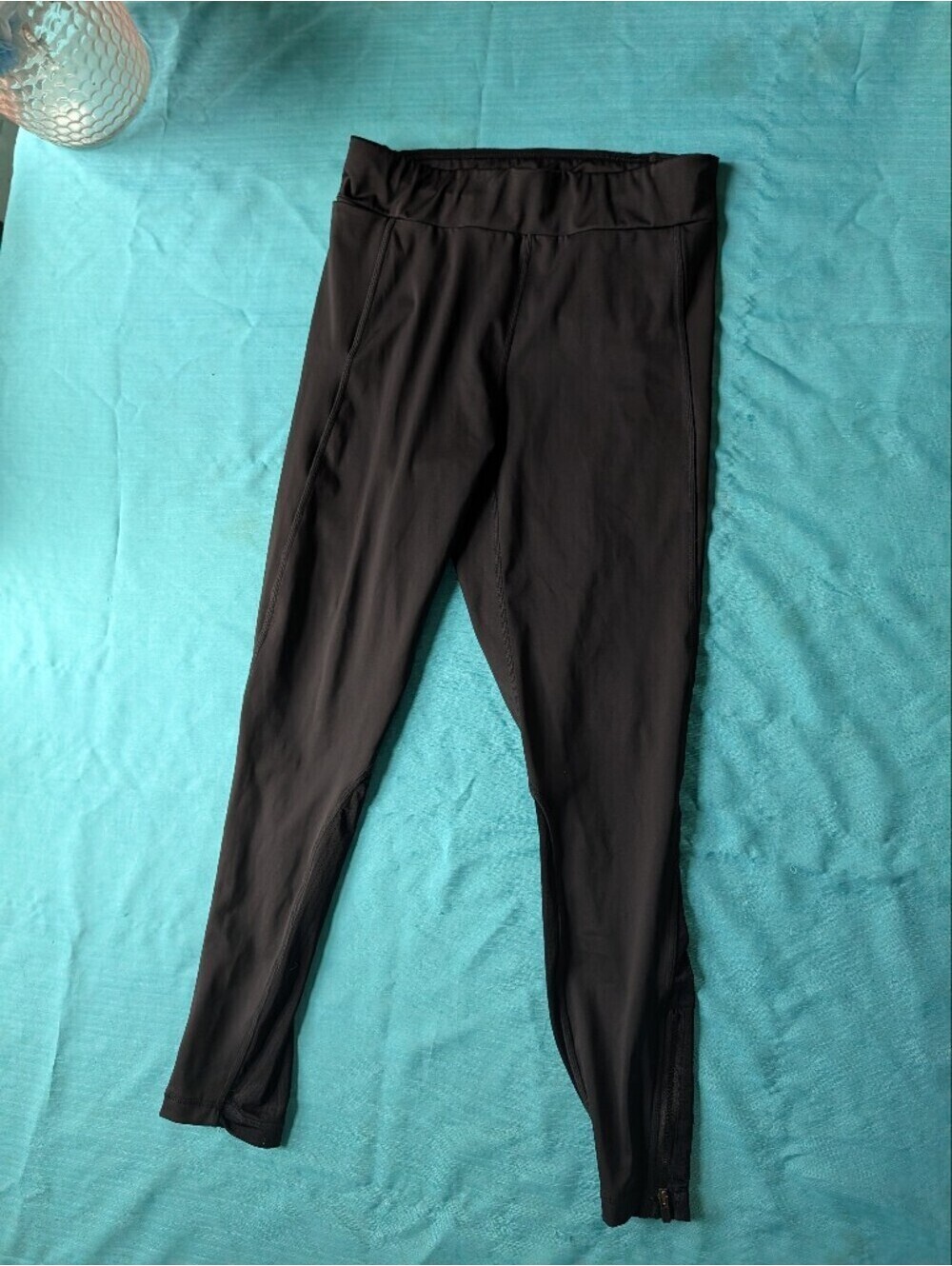 Fabletics Black High-Rise Performance Leggings with Ankle Zips